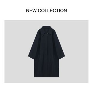 娃娃领撞色条纹袖口小众设计风衣 F5536011