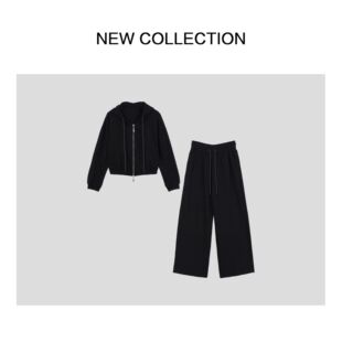 吊带 百搭外套 休闲裤 套装 8022黑色 新品 D3538022 时尚