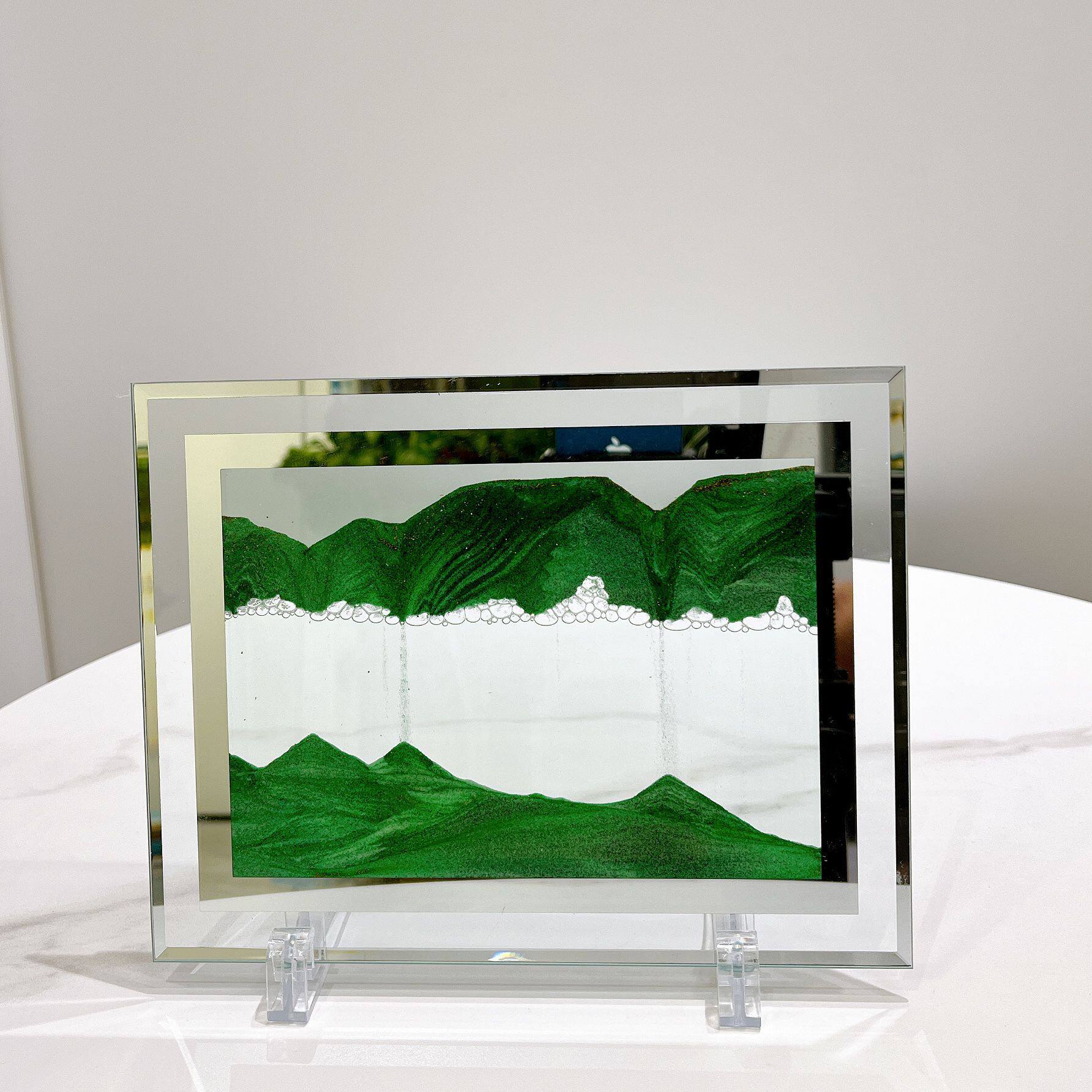 方形流沙画摆件创意diy沙漏客厅书房办公桌家居装饰画乔迁礼物