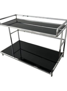 亚克力黑色咖啡杯水杯置物架化妆品香水多层收纳架桌面手办展示柜