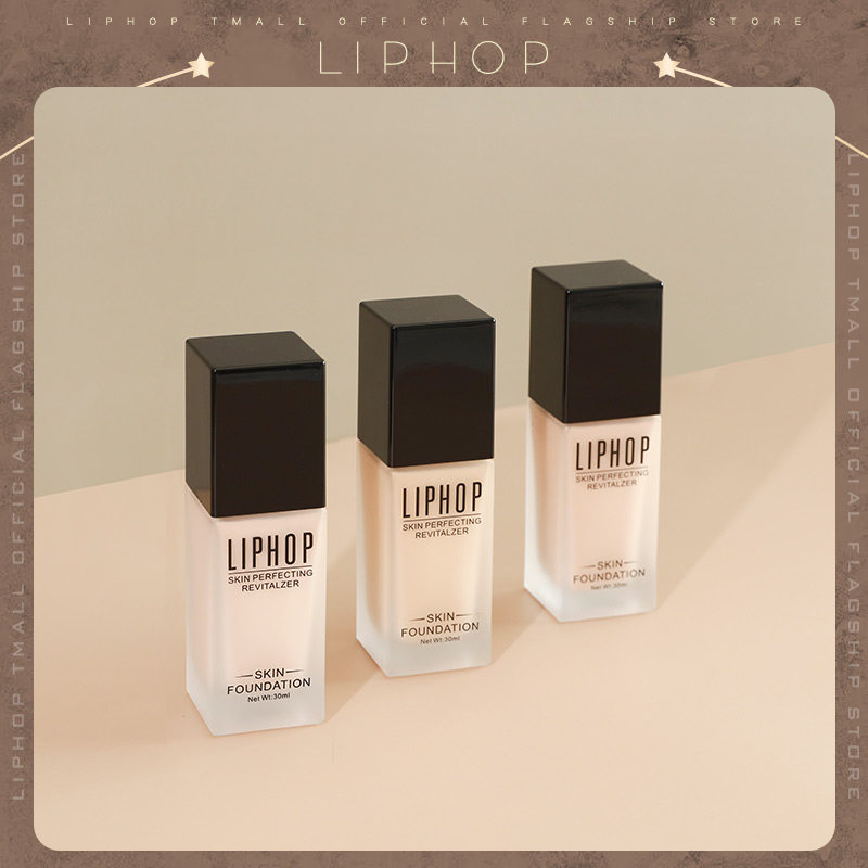 liphop水润款粉底液持妆水润持妆膏清爽不易脱妆平价bb霜cc膏女士