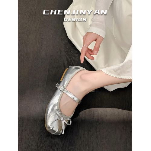 全牛皮！现货5CM内增高玛丽珍鞋