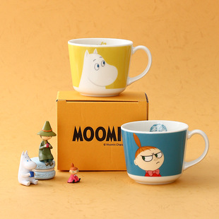 日本进口姆明一族简趣系列 釉上彩马克杯斗型碗沙拉碗圆盘木筷