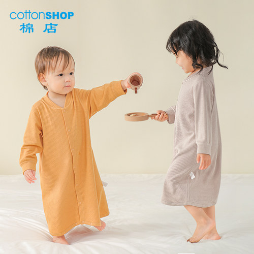 棉店男女宝宝睡袍春秋超柔薄绒冬