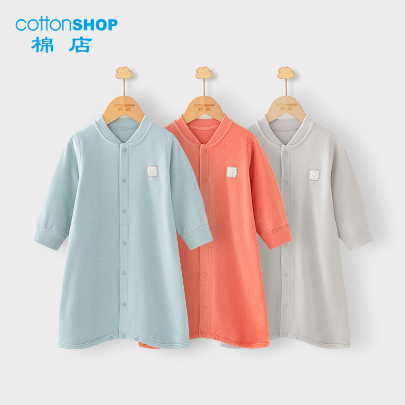 棉店婴儿德绒保暖睡袍春秋冬幼儿家居服睡裙防踢被前开宝宝睡衣秋