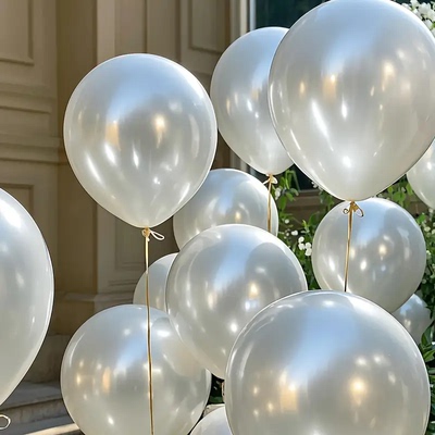5寸10寸12寸18寸珠光白气球浪漫婚礼生日派对店开业活动装饰布置