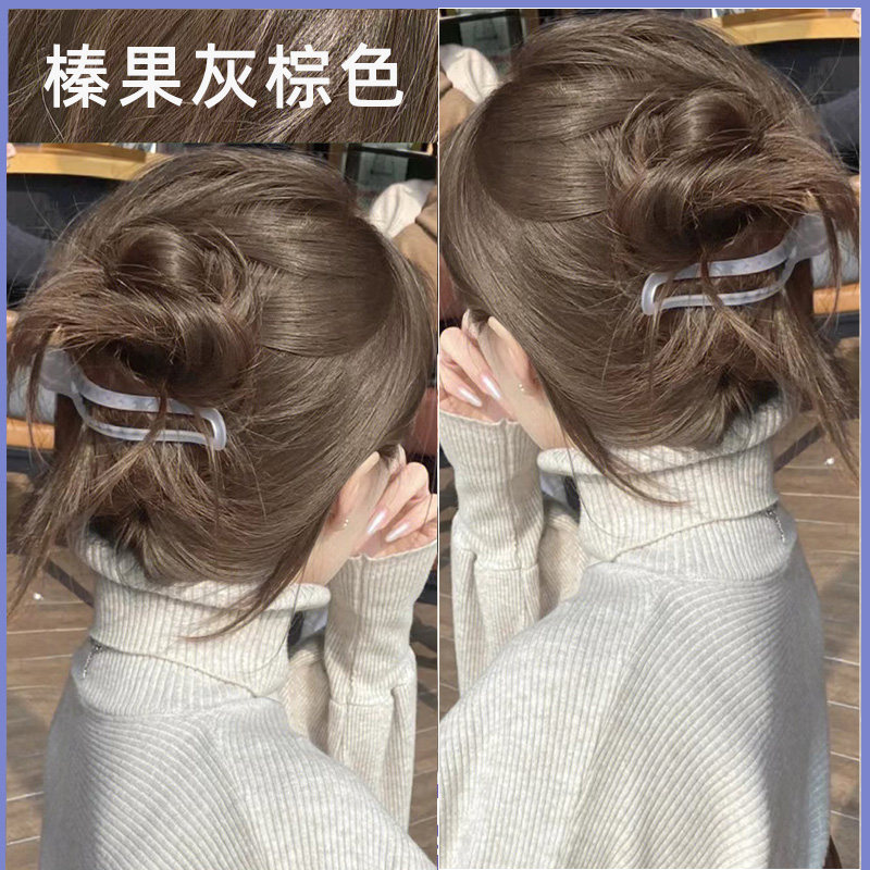 韩国爱茉莉泡沫染发剂榛果灰米棕色自己在家染头发膏女植物纯正品