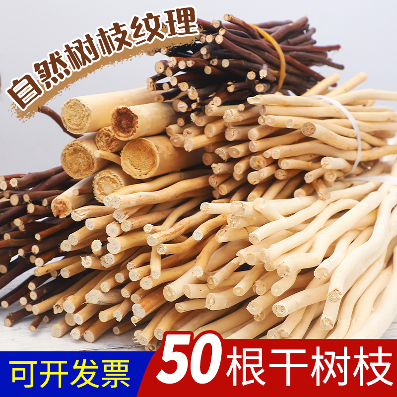 树枝材料松果装饰天然枯枝花束幼儿手工diy材料儿童木片场景布置