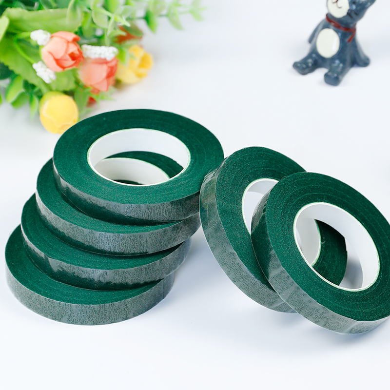 DIY手工绿胶带扎花环花杆包边胶布纸胶带深绿色宽1cm玫瑰花艺辅料