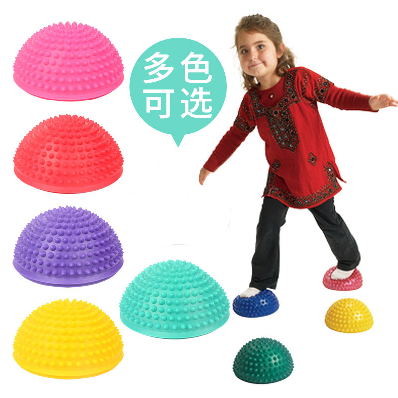 儿童充气半圆梅花桩过河石按摩球调感统训练球行走墩半圆触角走凳