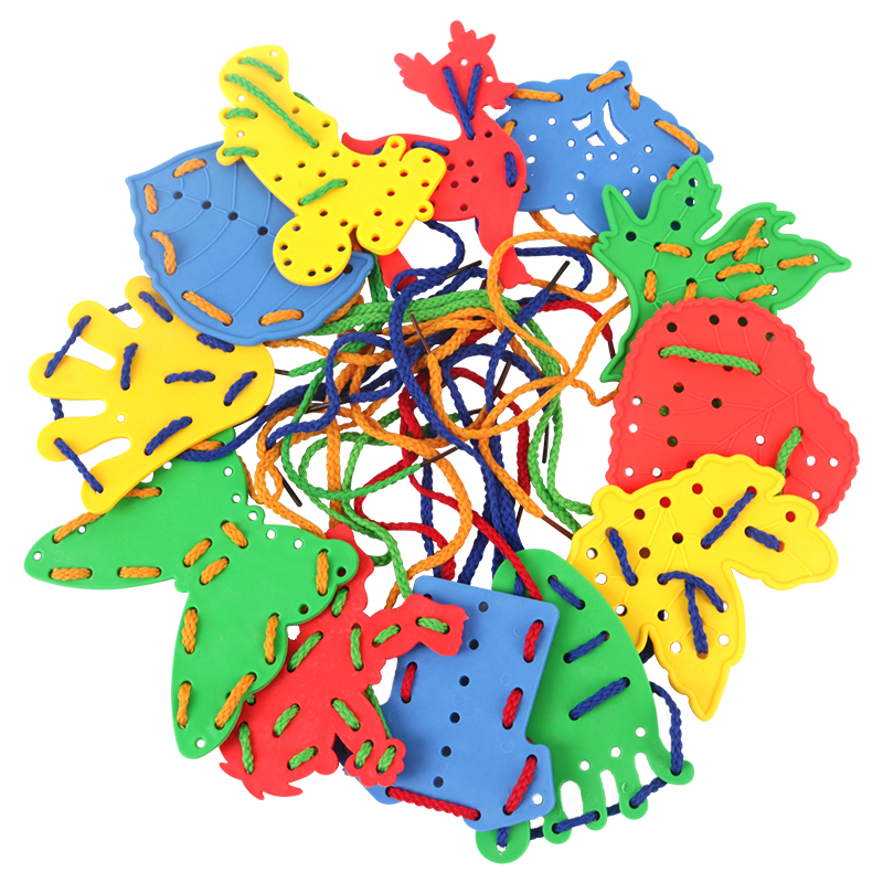 儿童穿线板DIY益智玩具幼儿园手眼协调早教绕珠穿绳串珠男女宝宝