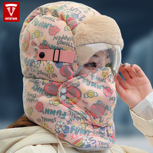 雷锋帽女款冬季可爱加绒棉帽子冬天骑车保暖加厚电动年十然寂贤发