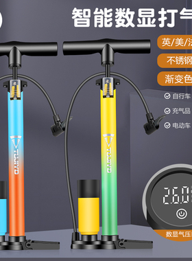 MTETEM自行车打气筒家用打气机电动车高压机车可携式通用