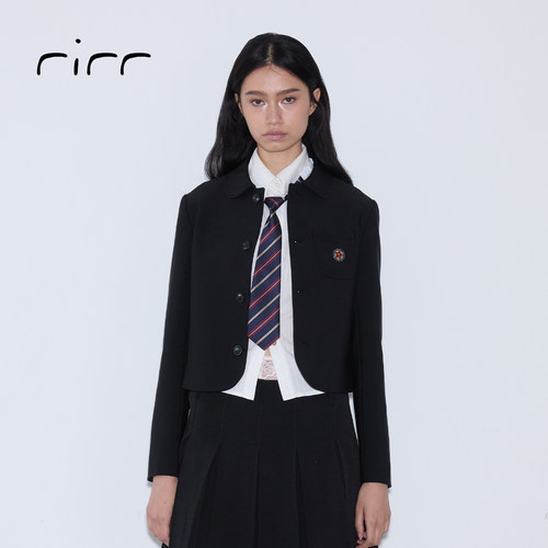 rirri 超正版型日式制服西装套装百褶半裙抗皱面料