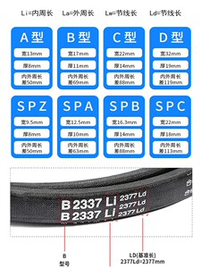 甬字三角皮带SPB1250~3250La窄5V型1600|1800|2000风机2650Lw2800