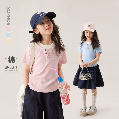 NORNOR女童修身短袖T恤夏装
