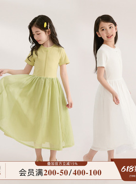 NORNOR陈大猪女童新款连衣裙夏季好看漂亮白色儿童表演礼服裙子