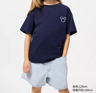 男女童親子DisneyBlue印花短袖 T恤迪士尼471238 2025童裝 mini新款