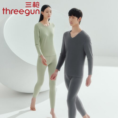 三枪长袖情侣简约偏厚