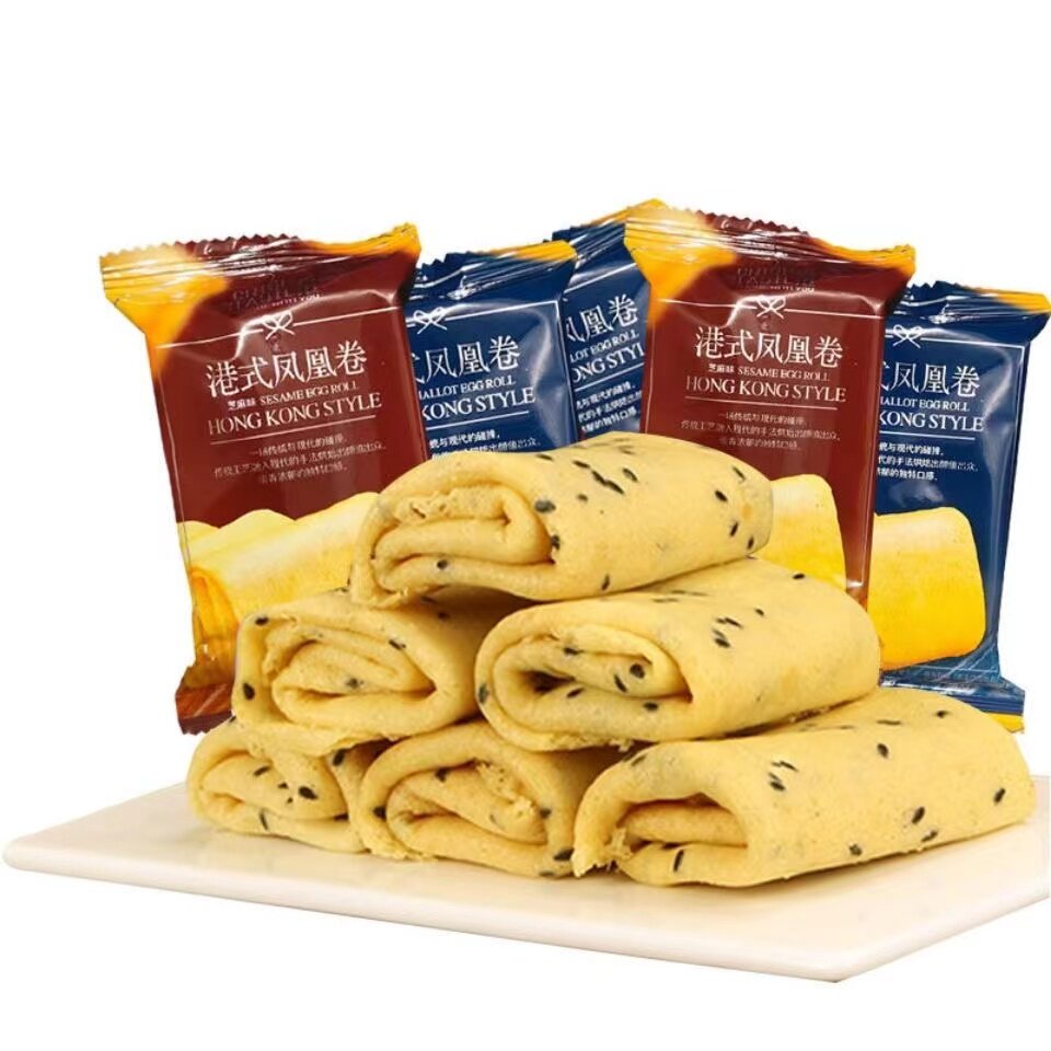 艾一珂港式凤凰卷手工鸡蛋卷饼干零食散装多口味早餐营养食品喜饼