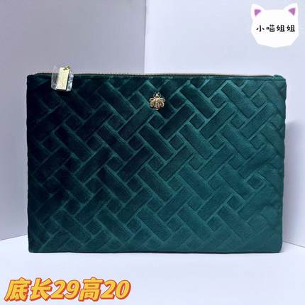 可放平板贵妇级娇兰高级感化妆包专柜赠品大牌新款便携手拿收纳包