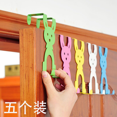 门后挂钩免打孔承重挂衣钩通用橱柜门置物架卡通兔创意背式衣帽架