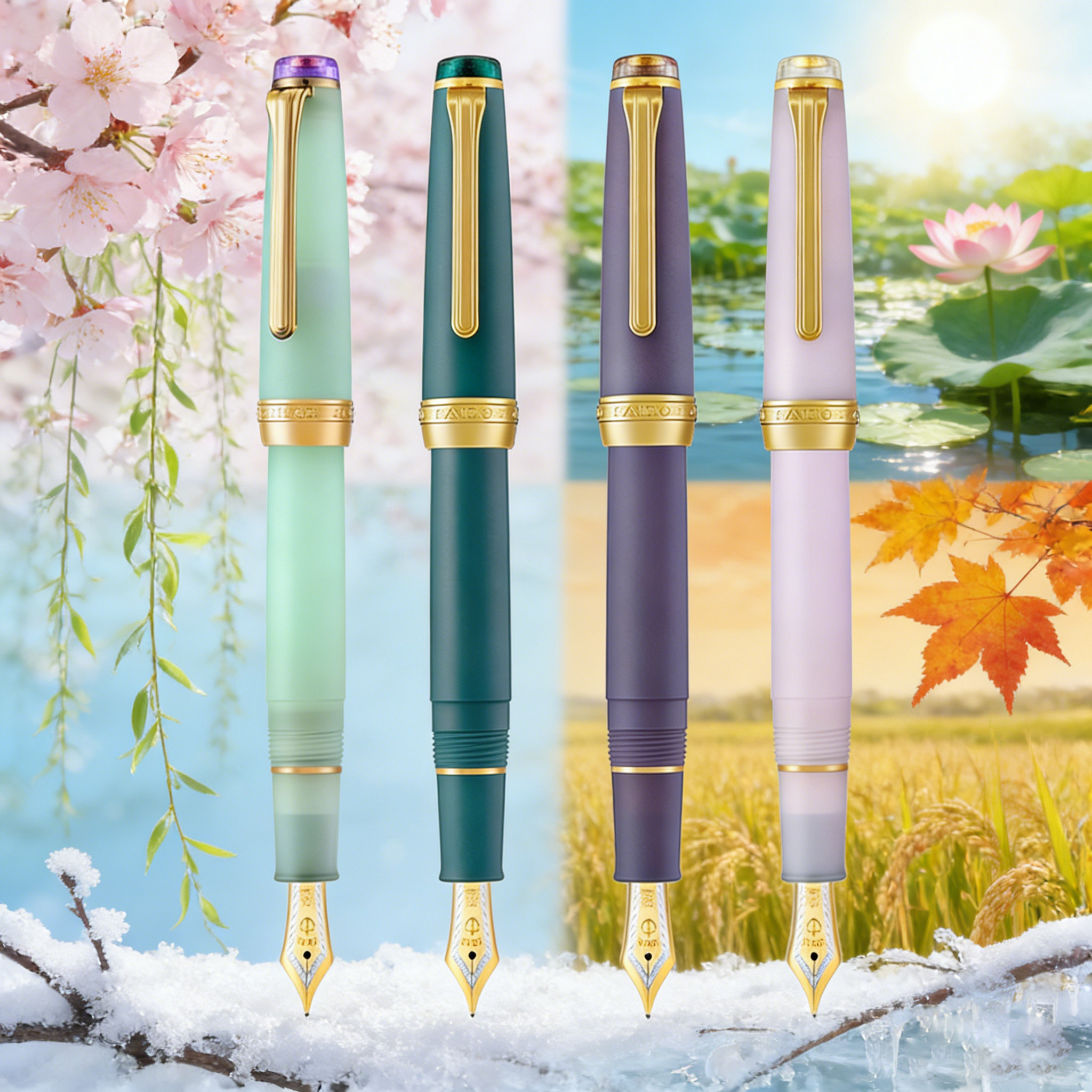 日本sailor写乐正品四季织1911老款21K雨音3059平顶双色墨水钢笔