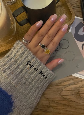 设计款尾戒开口戒指925纯银