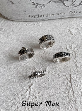 韩国进口925纯银十字架叠戴戒指