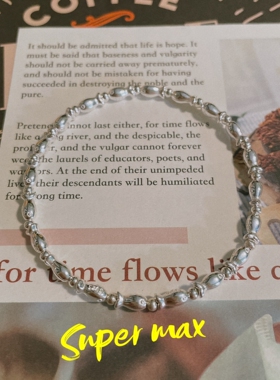 原创小众设计款纯银s925极细小鱼银珠叠戴百搭手链女