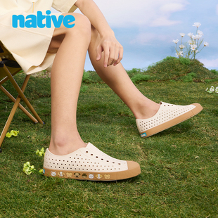 【native官方正品】洞洞鞋可爱猫狗图案沿条印花亲子户外沙滩凉鞋