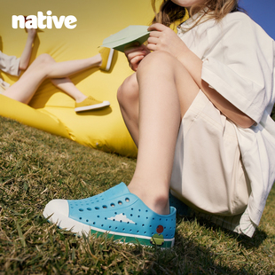 【native官方正品】儿童洞洞鞋jefferson孩童印花沙滩凉鞋透气鞋