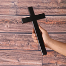 饰 门挂饰品装 摆件木质墙饰礼品 黑色十字架实木壁挂壁饰大型