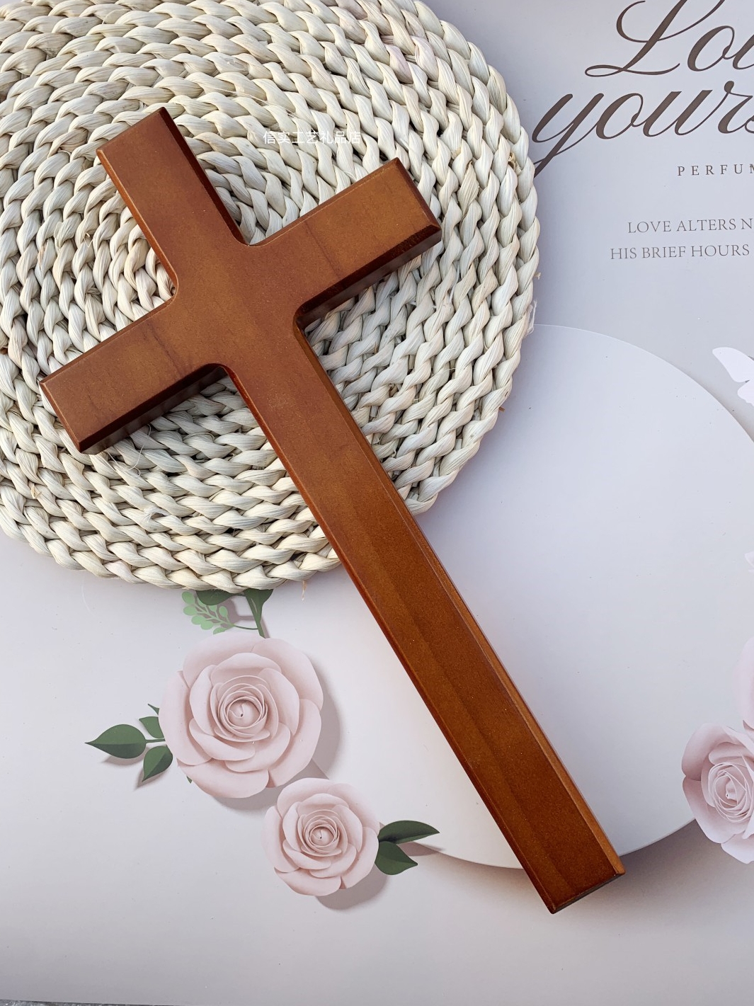 十字架木质客厅手持挂墙装饰品