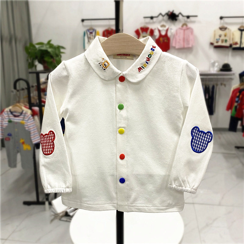 春秋日单miki儿童衬衣长袖翻领