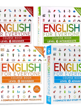 level1-4课本4册 DK人人学英语教材书带音频English for Everyone course book入门初中高级 英文原版自学教材雅思托福用书