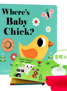 亲亲小手翻翻书系列小鸡在哪里 英文原版绘本 Where's Baby Chick? 幼儿感官发展亲子儿童早教认知图画进口英语纸板书撕不烂