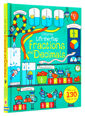 Usborne翻翻书 分数和小数 英文原版绘本 Lift-the-flap Fractions and Decimals 尤斯伯恩儿童早教图书数学知识科普学习7岁+