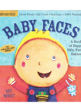 幼儿咬咬书：娃娃脸 英文原版绘本 Indestructibles Baby Face防水无毒可咬婴幼儿玩具书 低幼0-2岁 行为习惯培养