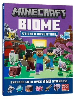 Minecraft我的世界生物群落探险贴纸书 英文原版 Minecraft Biome Adventure Sticker Book 我的世界游戏周边书 Mojang AB 创造力