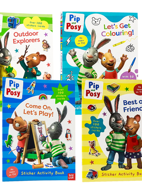 波西和皮普系列贴纸活动书4册 英文原版 Look and Say 找找书 Pip and Posy Let’s Get Colouring 一起来涂颜色 幼儿童贴纸游戏书