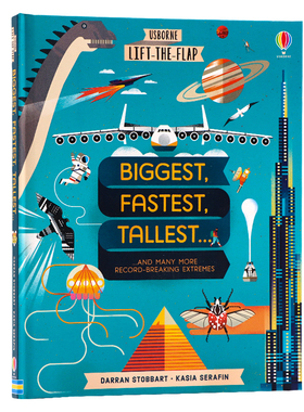 Usborne尤斯伯恩翻翻书 大快高壮 Lift the Flap Biggest Fastest Tallest 英文原版绘本 大开本精装儿童科普纸板翻翻书 亲子共读