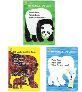 polarbear 3册Eric see北极熊看到了什么 you 早教启蒙廖彩杏 绘本Polar Panda baby 英文原版 Bear Carle卡尔爷爷纸板书 What