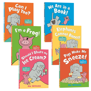 小猪小象6册套装 英文原版绘本 an Elephant and Piggie book I Share My Ice Cream/I'm A Frog/We Are In A Book/Can I Play Too