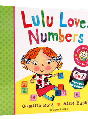 露露爱数字英文原版绘本 Lulu Loves Numbers 露露lulu系列幼儿英语启蒙图画纸板翻翻书认知书读物绘本纸板书撕不烂Bloomsbury出版