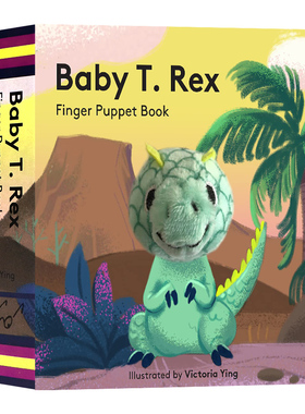 霸王龙宝宝 手指偶书 英文原版绘本 Baby T. Rex Duck Finger Puppet Book 亲子互动趣味图画故事洞洞纸板小手掌宝宝玩具书0-3岁