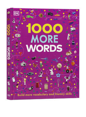 DK出品英文原版字词典1000 More Words常用英语1000单词汇量积累名词形容词动词 儿童阅读理解写作技能提升 彩绘插图教材教辅精装