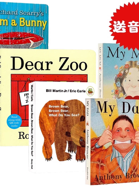 英文绘本原版brown bear棕色的熊dear zoo亲爱的动物园my mum my dad我爸爸我妈妈I am a bunny儿童英语启蒙幼儿廖彩杏宝宝早教书