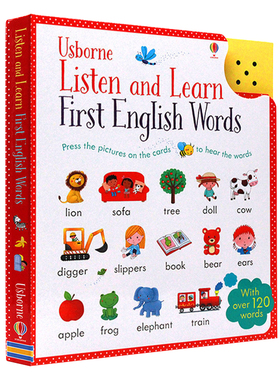 英文原版绘本触摸可发声英语单词卡片 Listen and Learn English Words 儿童低幼启蒙认知书 幼儿早教教材有声书Usborne点读书