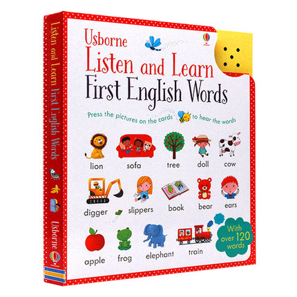 英文原版绘本触摸可发声英语单词卡片 Listen and Learn English Words 儿童低幼启蒙认知书 幼儿早教教材有声书Usborne点读书